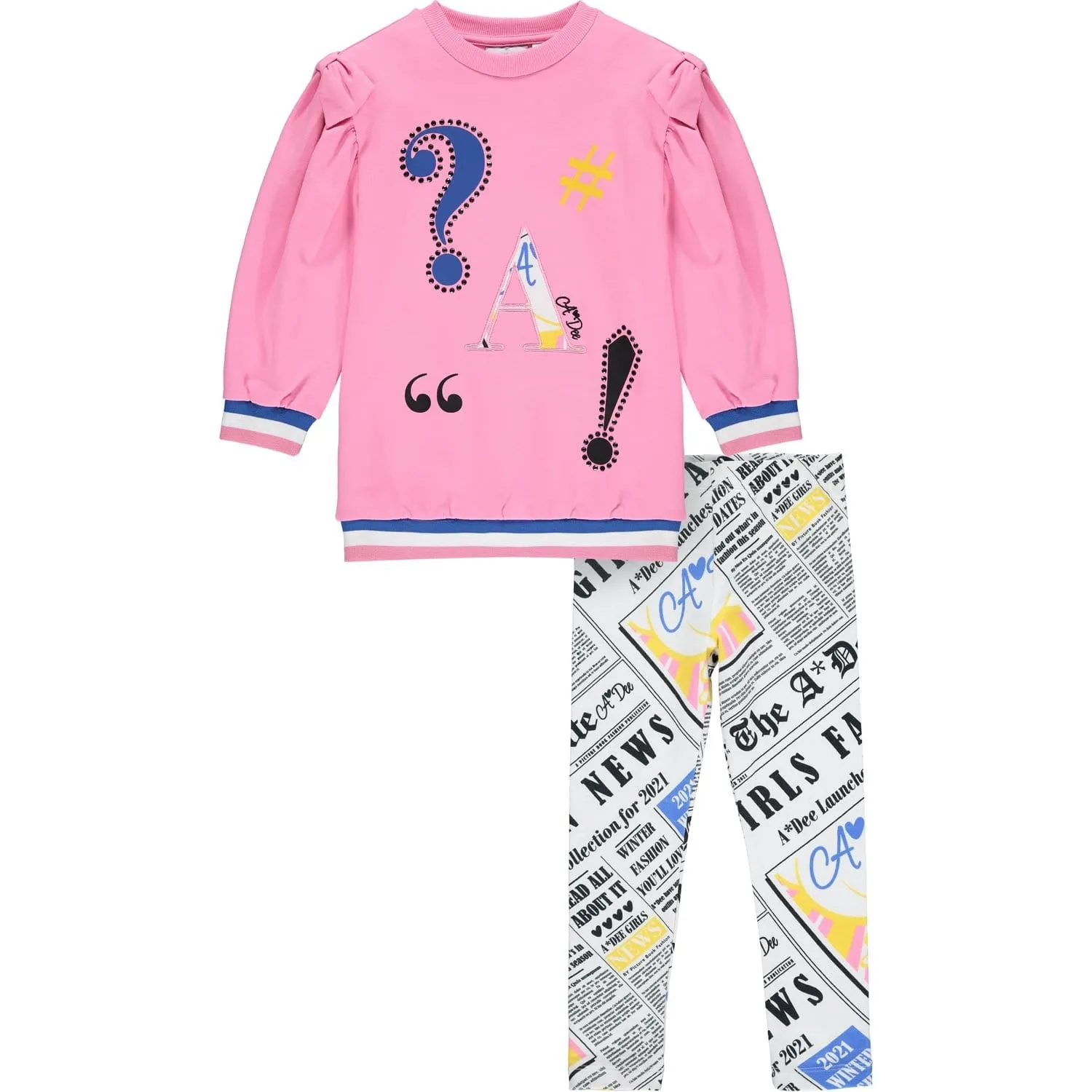 A DEE - Gazette Symbols Legging Set - Pink Candy