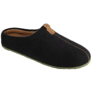 Acorn Men’s Slippers - Algae Infused Wool Comfort Black Wool, Medium | A19023BLKMM