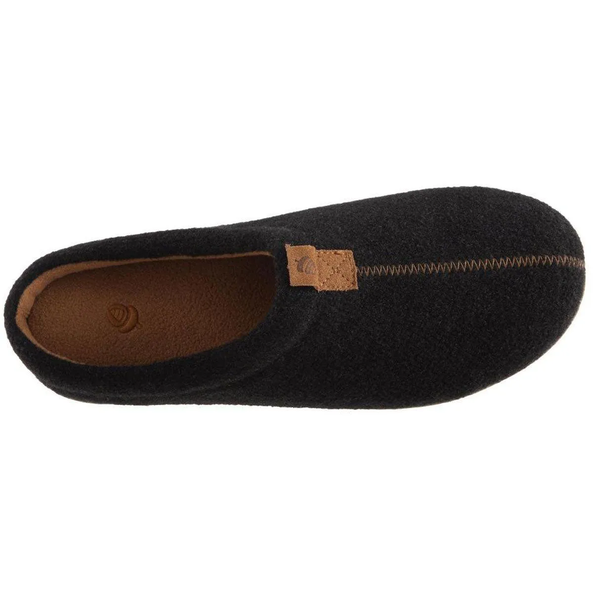 Acorn Men’s Slippers - Algae Infused Wool Comfort Black Wool, Medium | A19023BLKMM