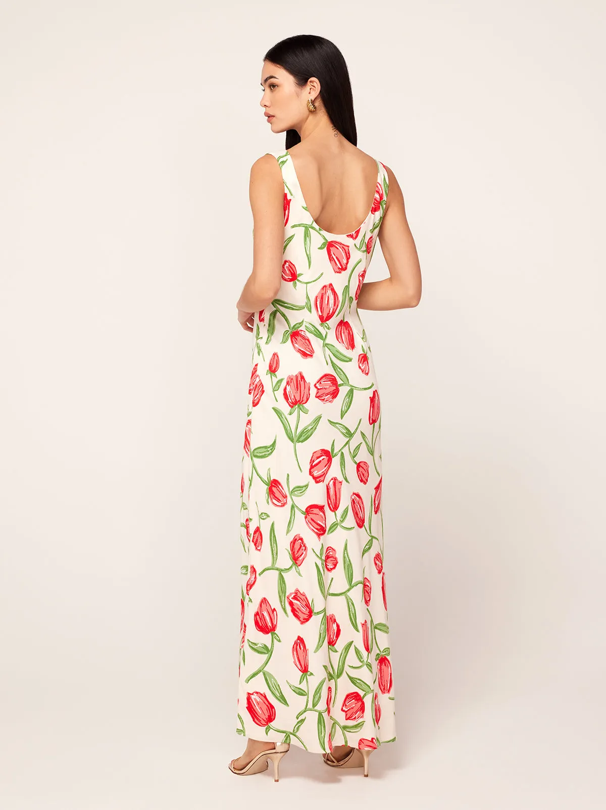 Araminta Ivory Tulip Print Midi Dress