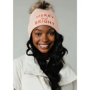 Blush Merry and Bright Knit Hat