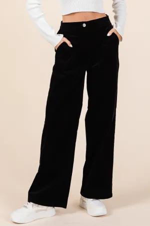 Bohemian Corduroy Back Elastic Waist Pants