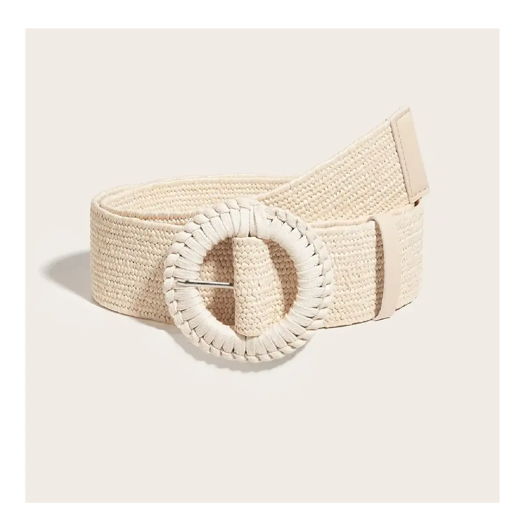 Bohemian Style Straw Belt Hand-woven Buckle PP Grass Belt Stretch Skinny Belt For Women