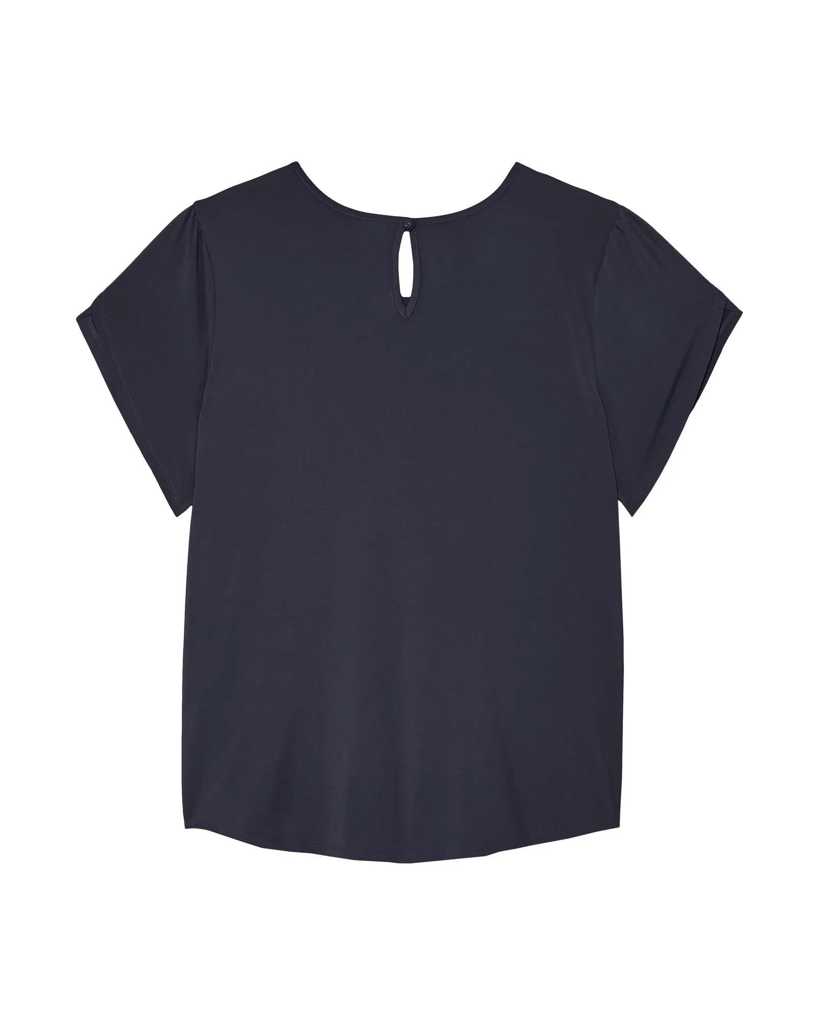 Bonnie Neck Detail Tulip Sleeve Blouse | Navy