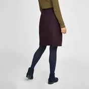 Bordeaux Boiled Wool Knee Length Skirt