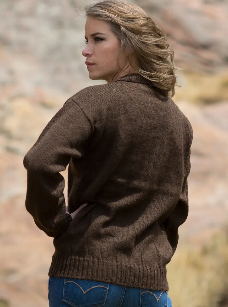 Brown Alpaca Sweater for Women