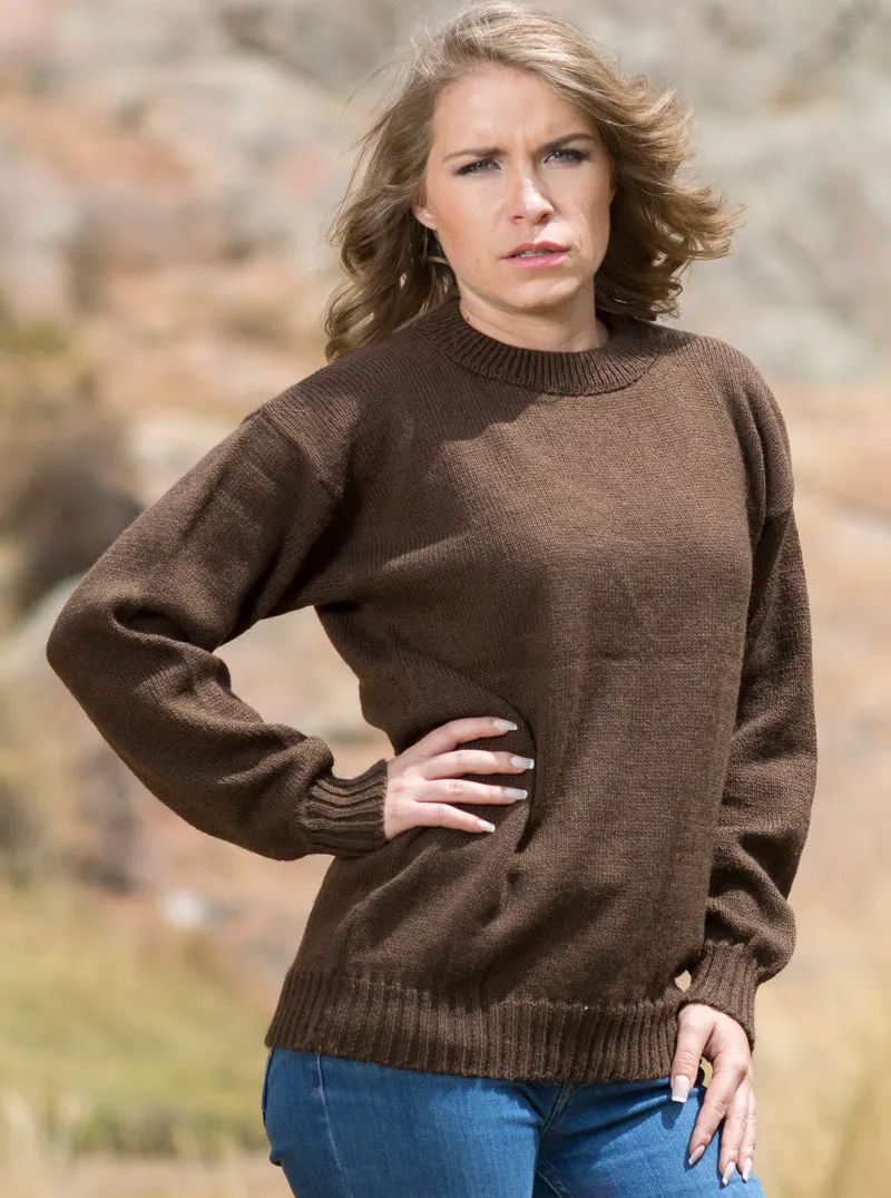 Brown Alpaca Sweater for Women