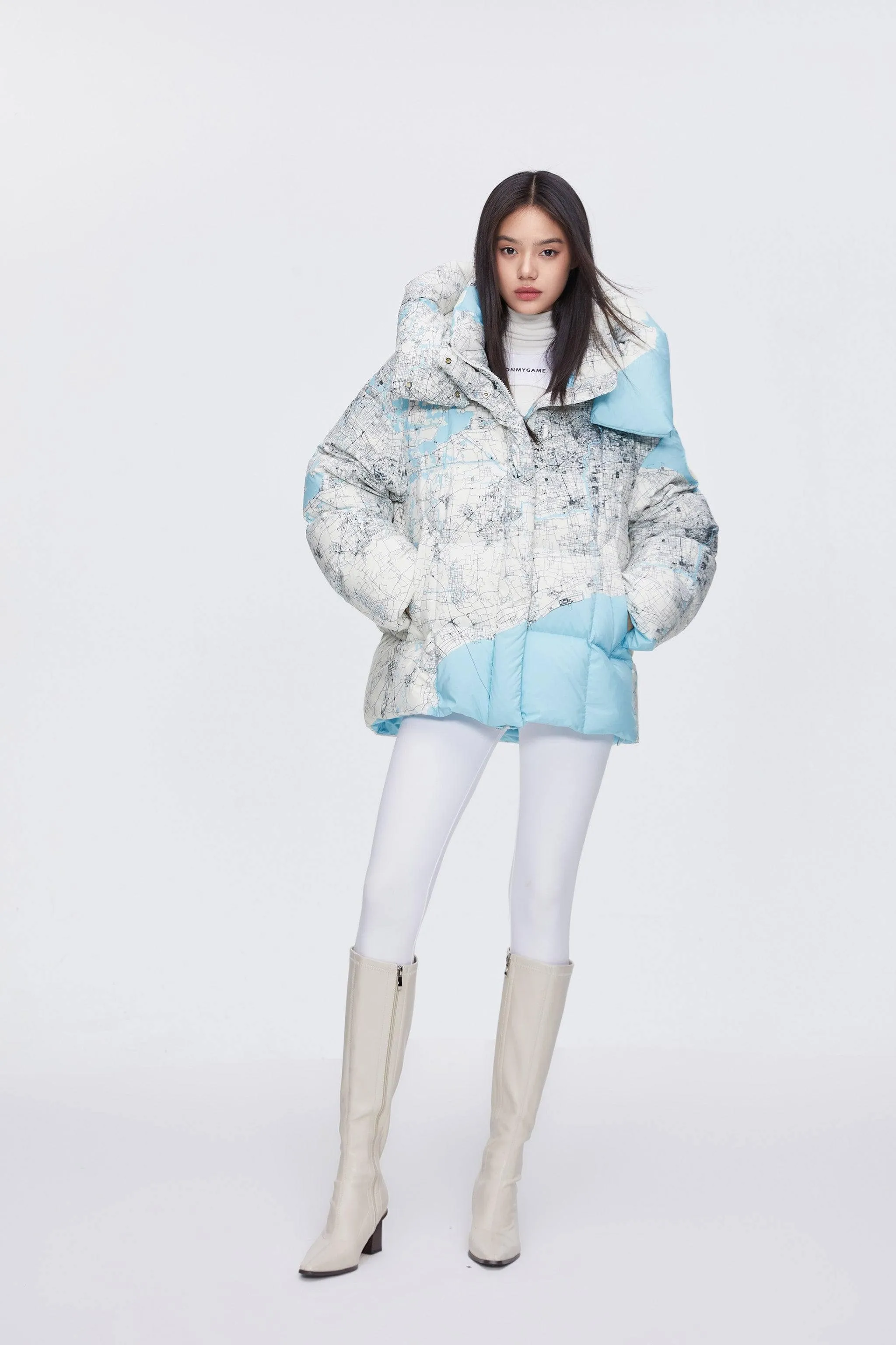 BSD X MSGM oversized printed puffer