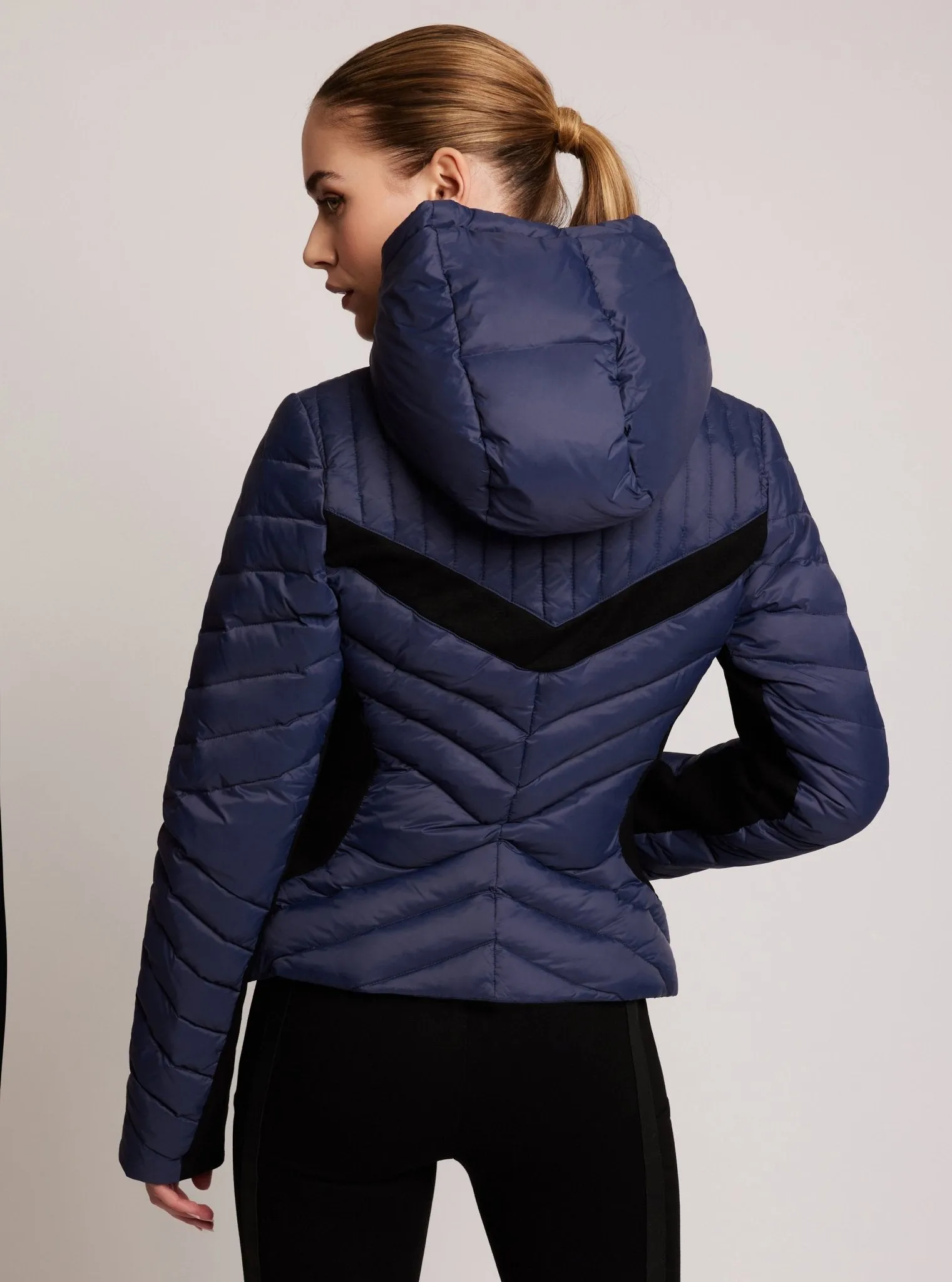 Chevron Stripe Down Filled Puffer Jacket