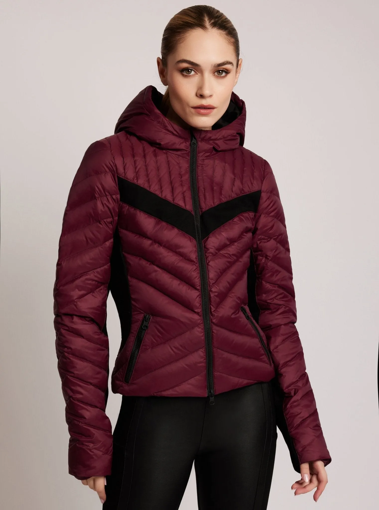 Chevron Stripe Down Filled Puffer Jacket