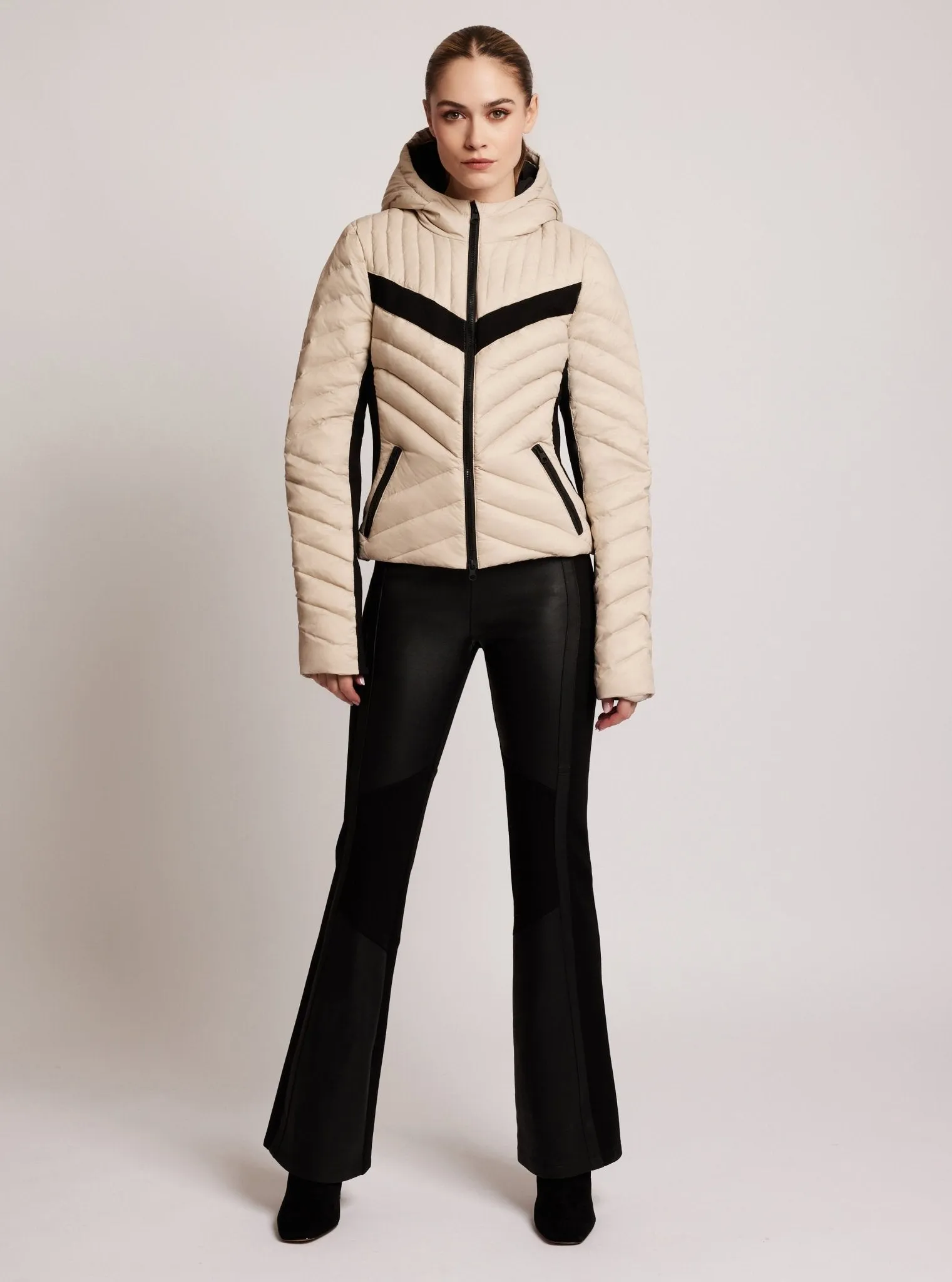 Chevron Stripe Down Filled Puffer Jacket