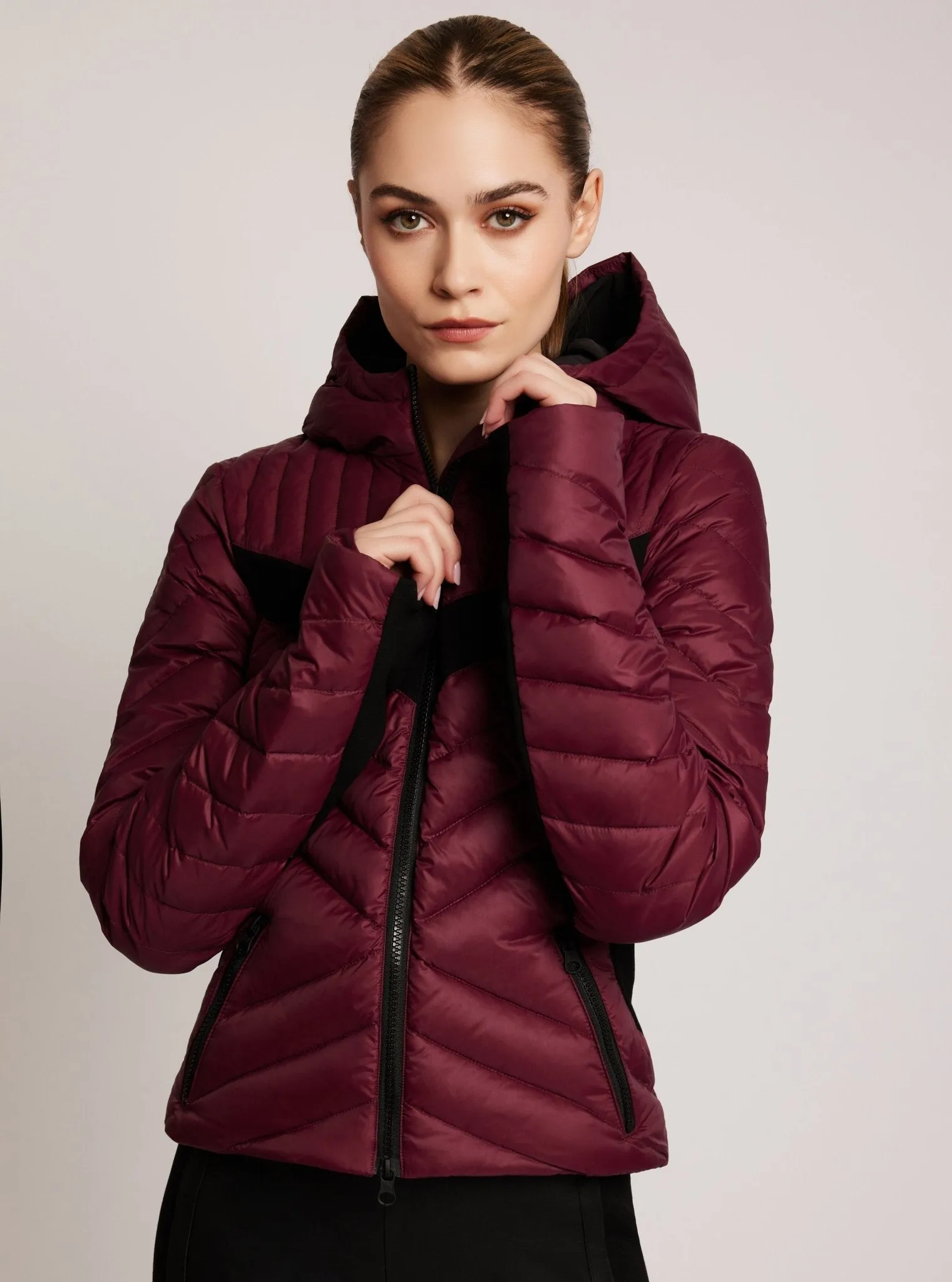 Chevron Stripe Down Filled Puffer Jacket