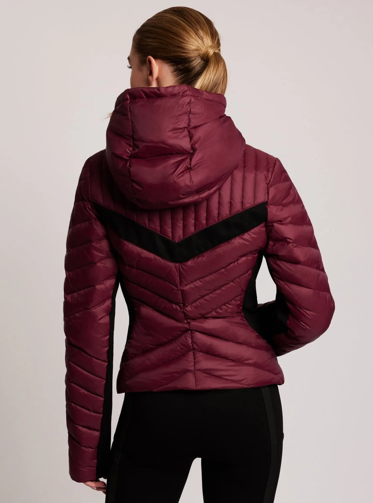 Chevron Stripe Down Filled Puffer Jacket