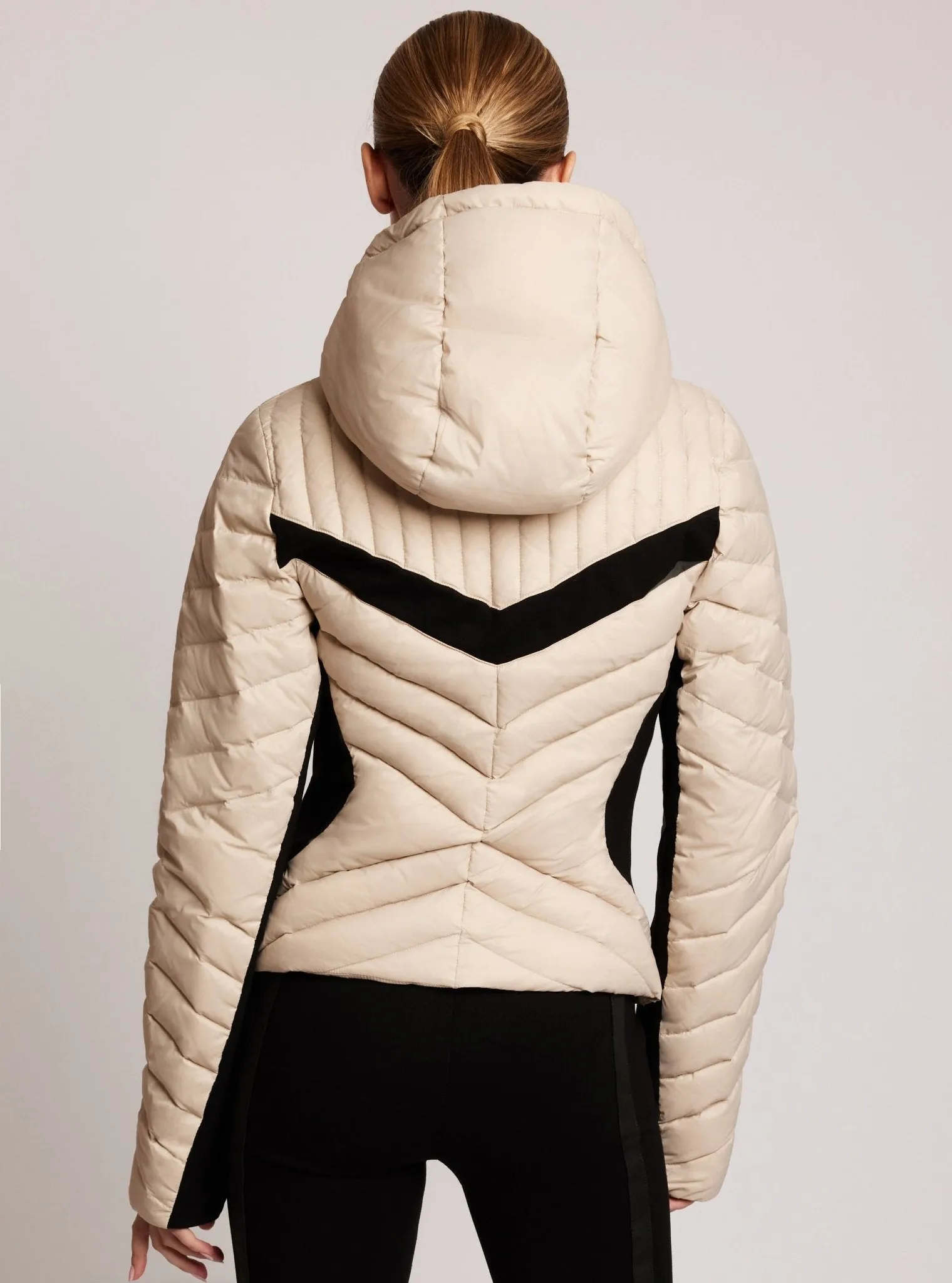 Chevron Stripe Down Filled Puffer Jacket