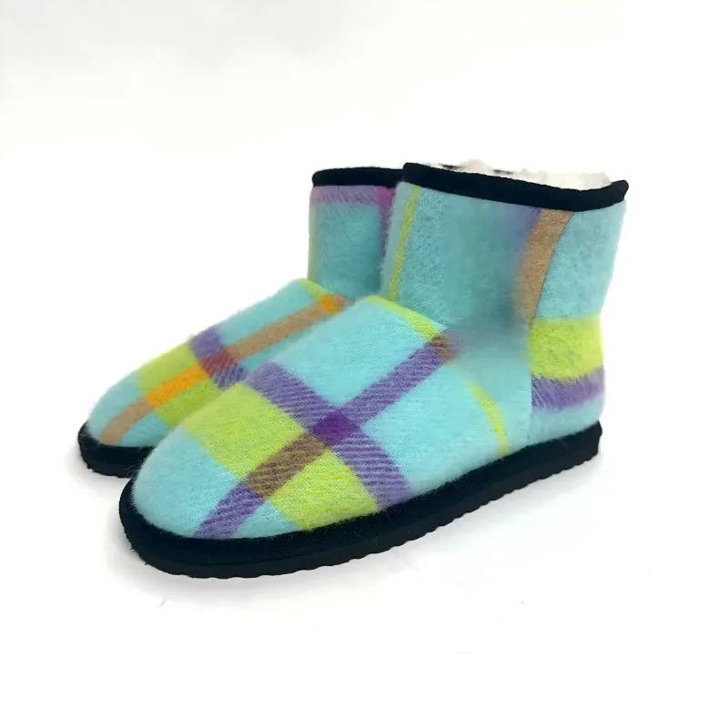 Classic Plaid Fleece Lined Indoor Slippers