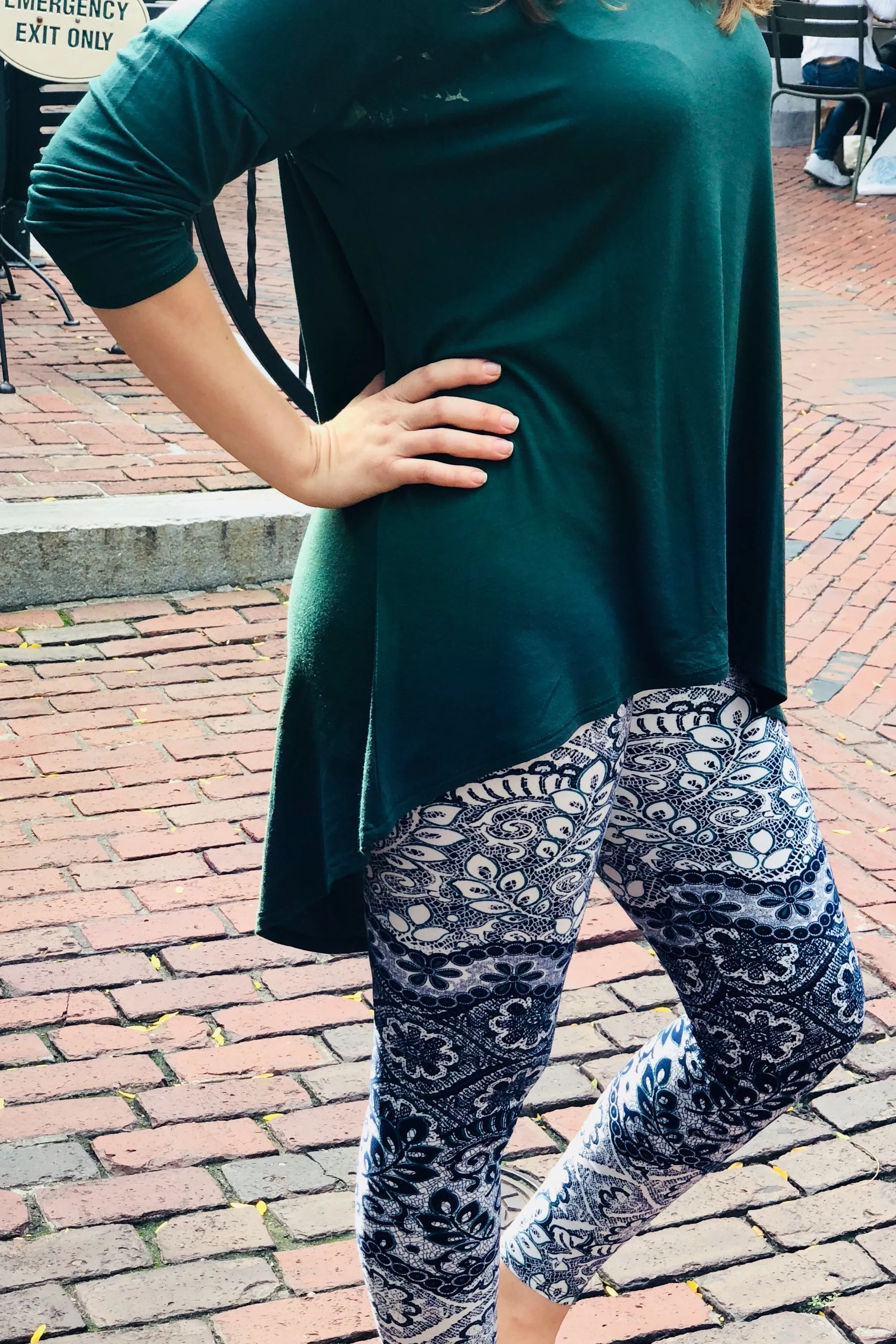 Dark Green HI-LOW Tunic Top