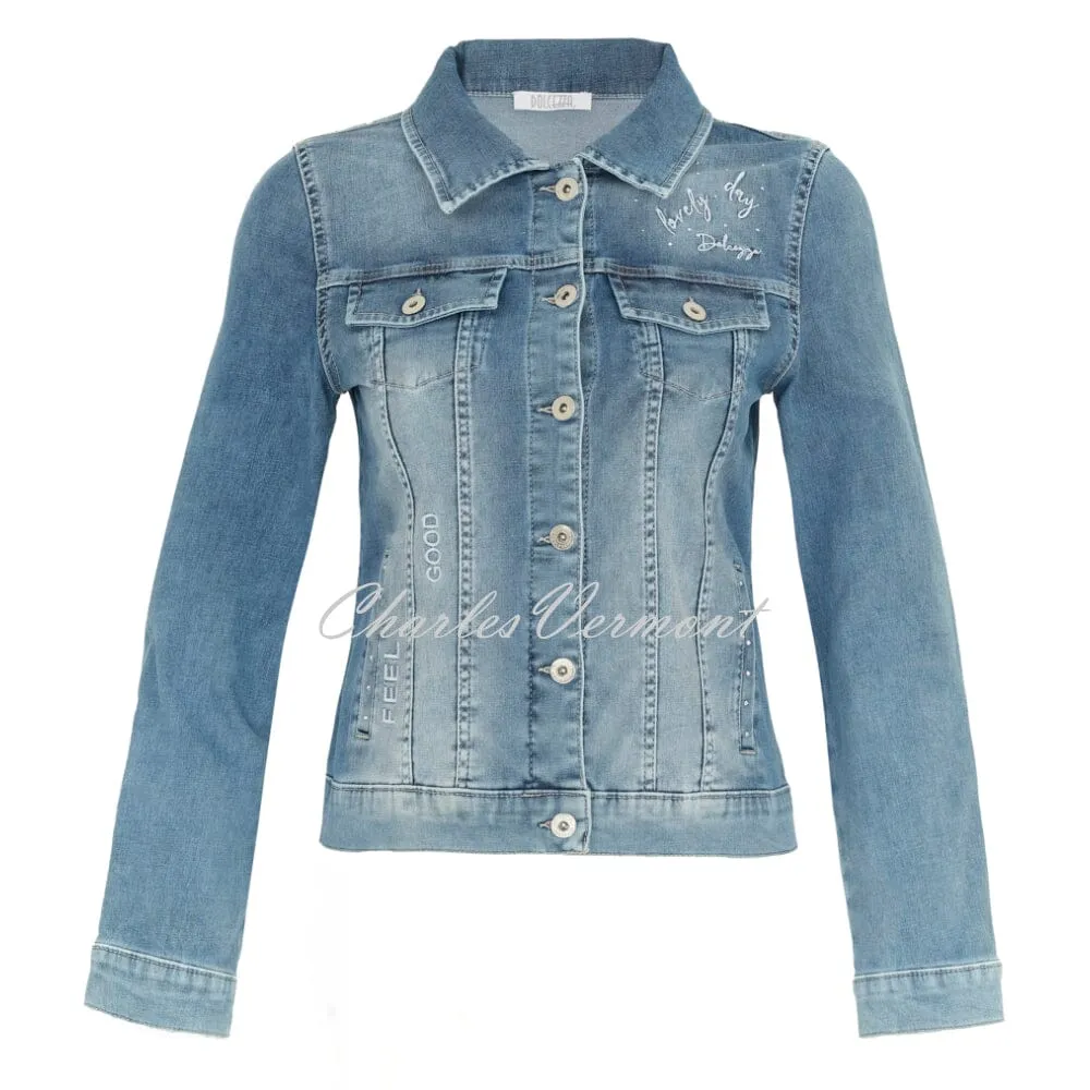 Dolcezza 'Feel Good' Denim Jacket With Diamante Detail - Style 24306