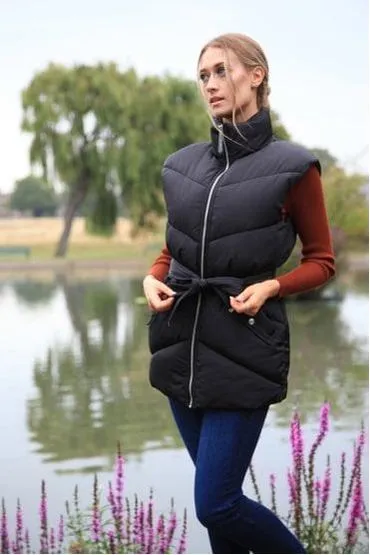 Double Second Black Belted Gilet Puffer