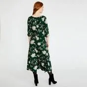 Evergreen Round Neck Fit and Flare Dress