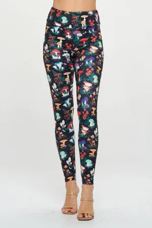 Garden Of Mushroom Print Leggings