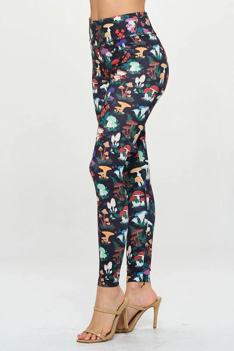 Garden Of Mushroom Print Leggings