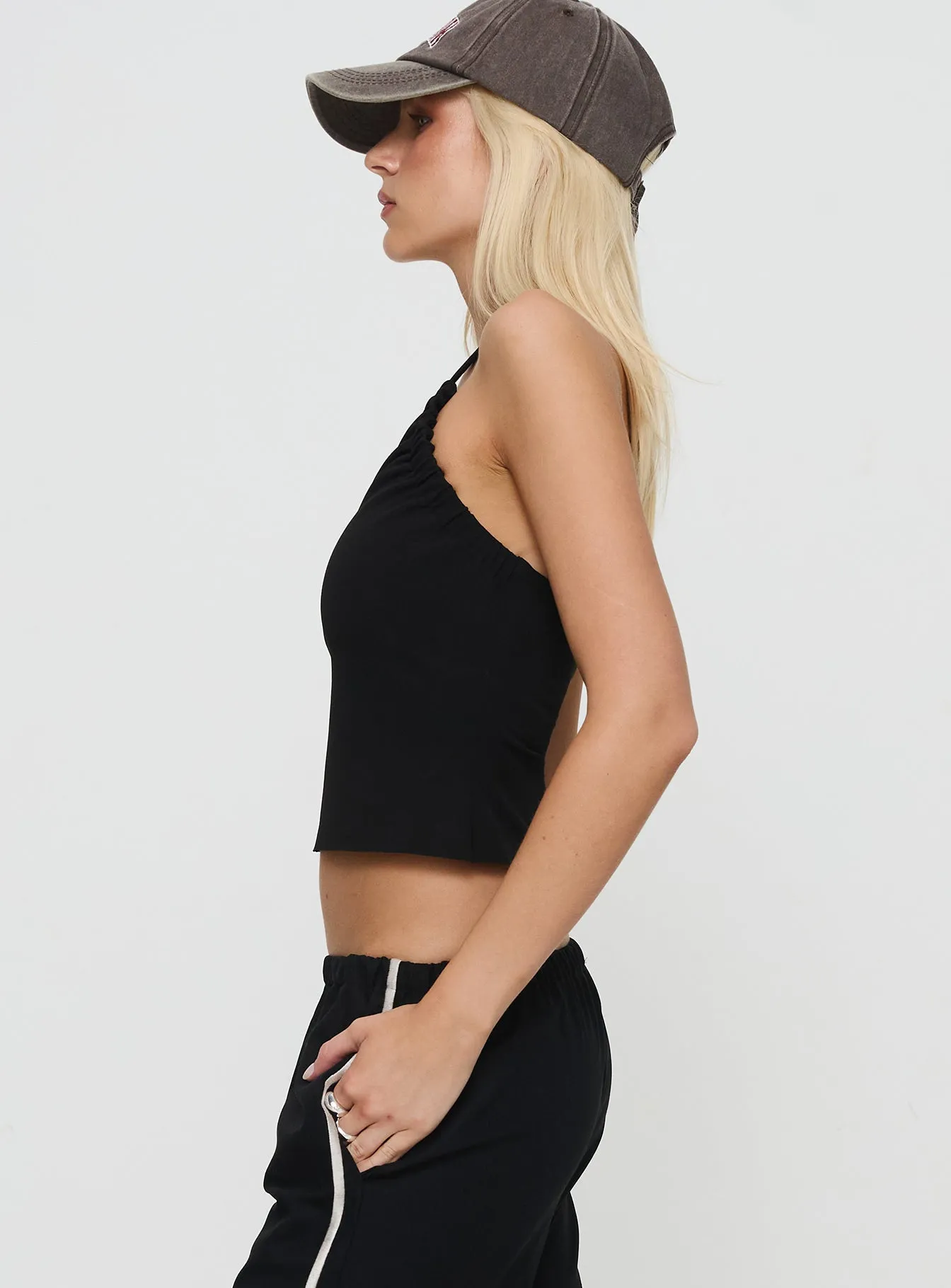 Glint Asymmetrical Top Black