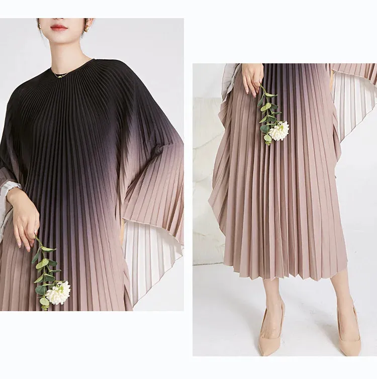 HEYFANCYSTYLE Ethereal Batwing Pleated Dress