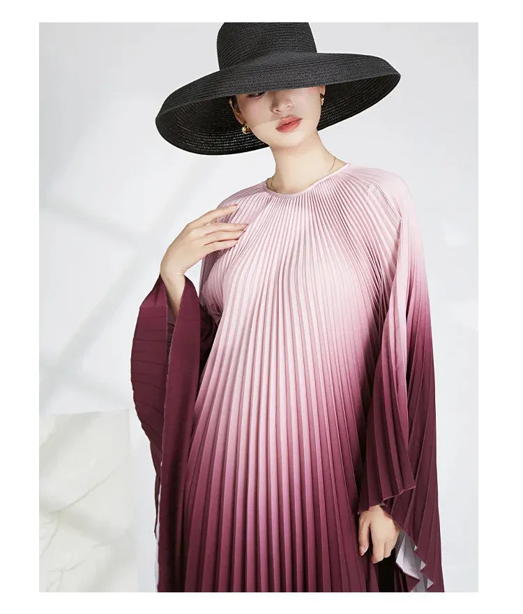 HEYFANCYSTYLE Ethereal Batwing Pleated Dress