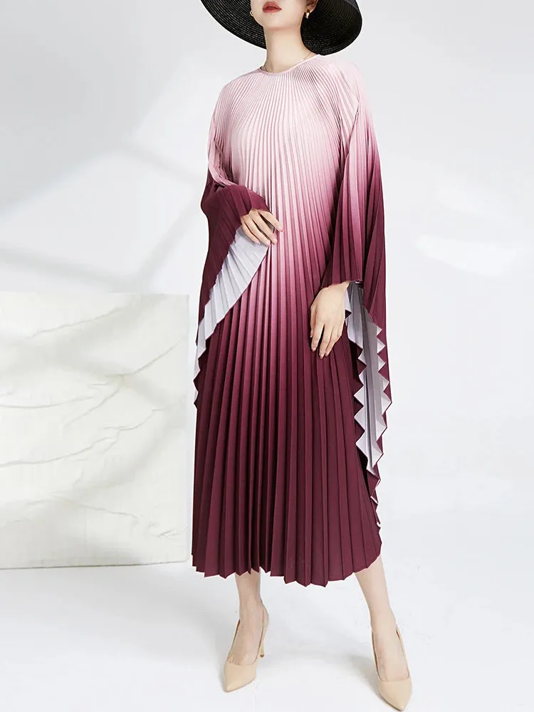 HEYFANCYSTYLE Ethereal Batwing Pleated Dress