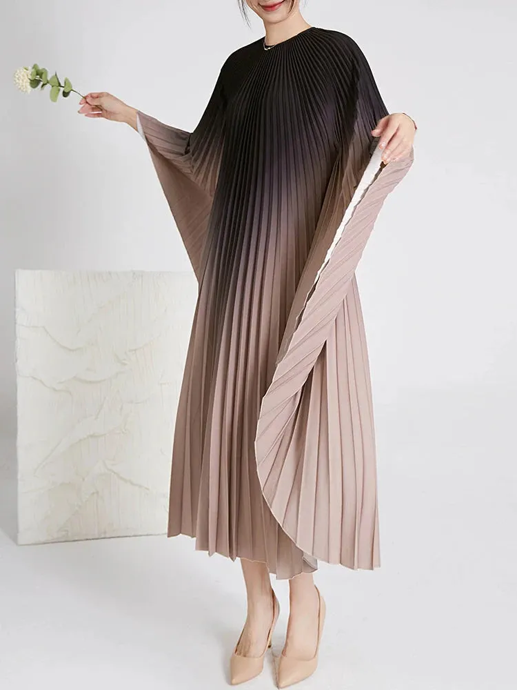 HEYFANCYSTYLE Ethereal Batwing Pleated Dress