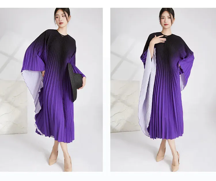 HEYFANCYSTYLE Ethereal Batwing Pleated Dress