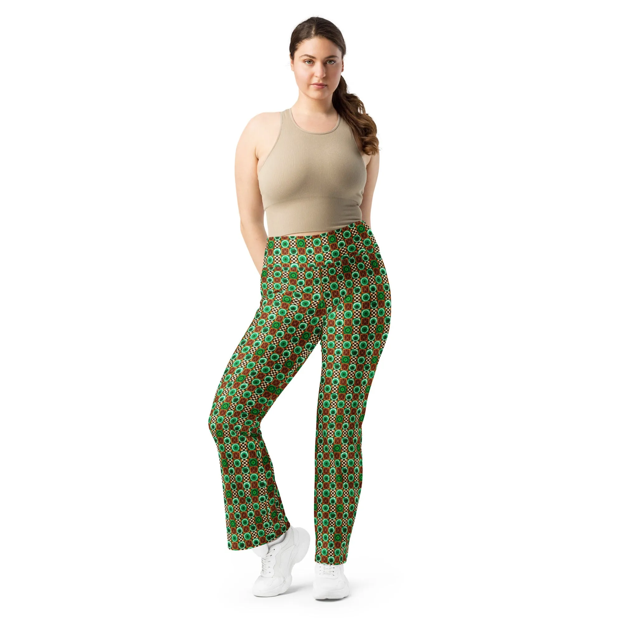 High-Rise Flared Leggings Forest Race