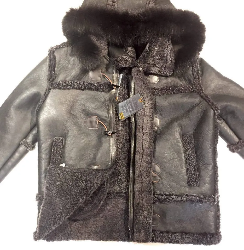 Jakewood Black Duffle Mink Shearling Coat