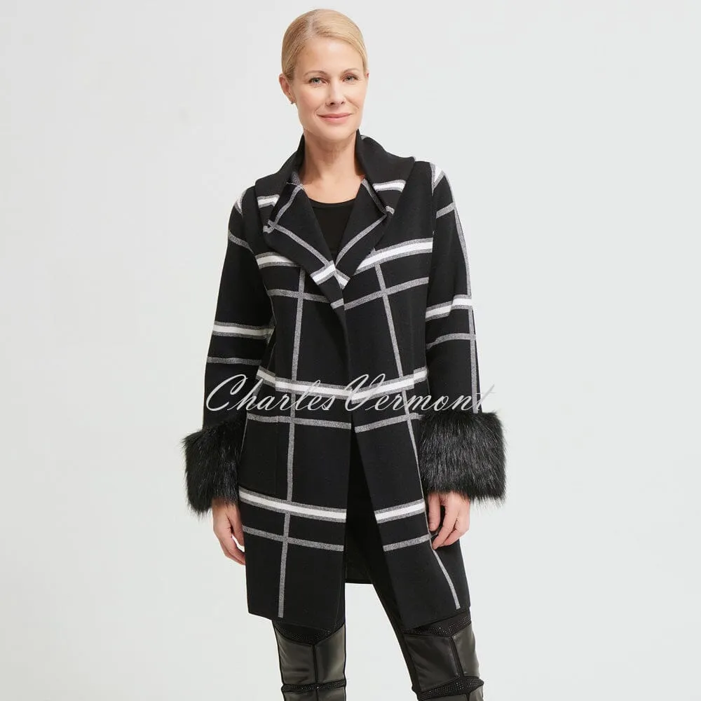 Joseph Ribkoff Coat (Detachable Faux Fur Cuff) – Style 213904