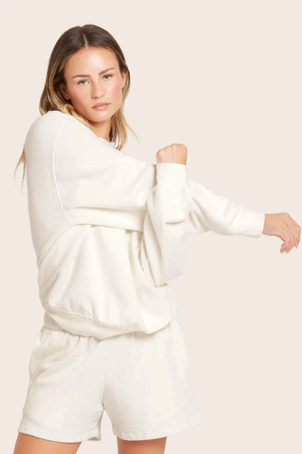 LIGHTWEIGHT SWEATS CLASSIC CREWNECK - BLANC