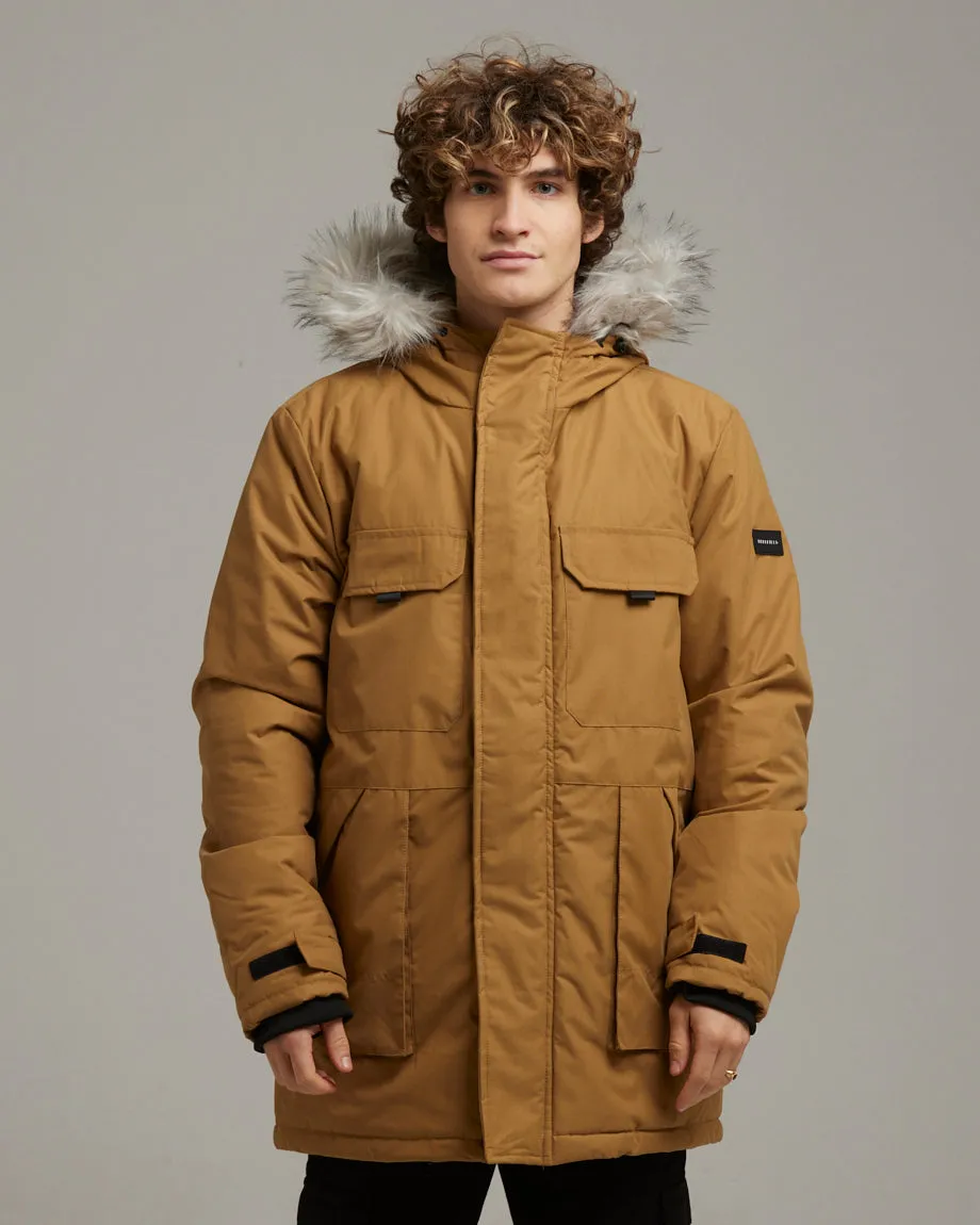 MURUNTAU MEN'S FAUX FUR TRIM PARKA | TOBACCO