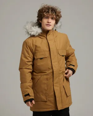 MURUNTAU MEN'S FAUX FUR TRIM PARKA | TOBACCO