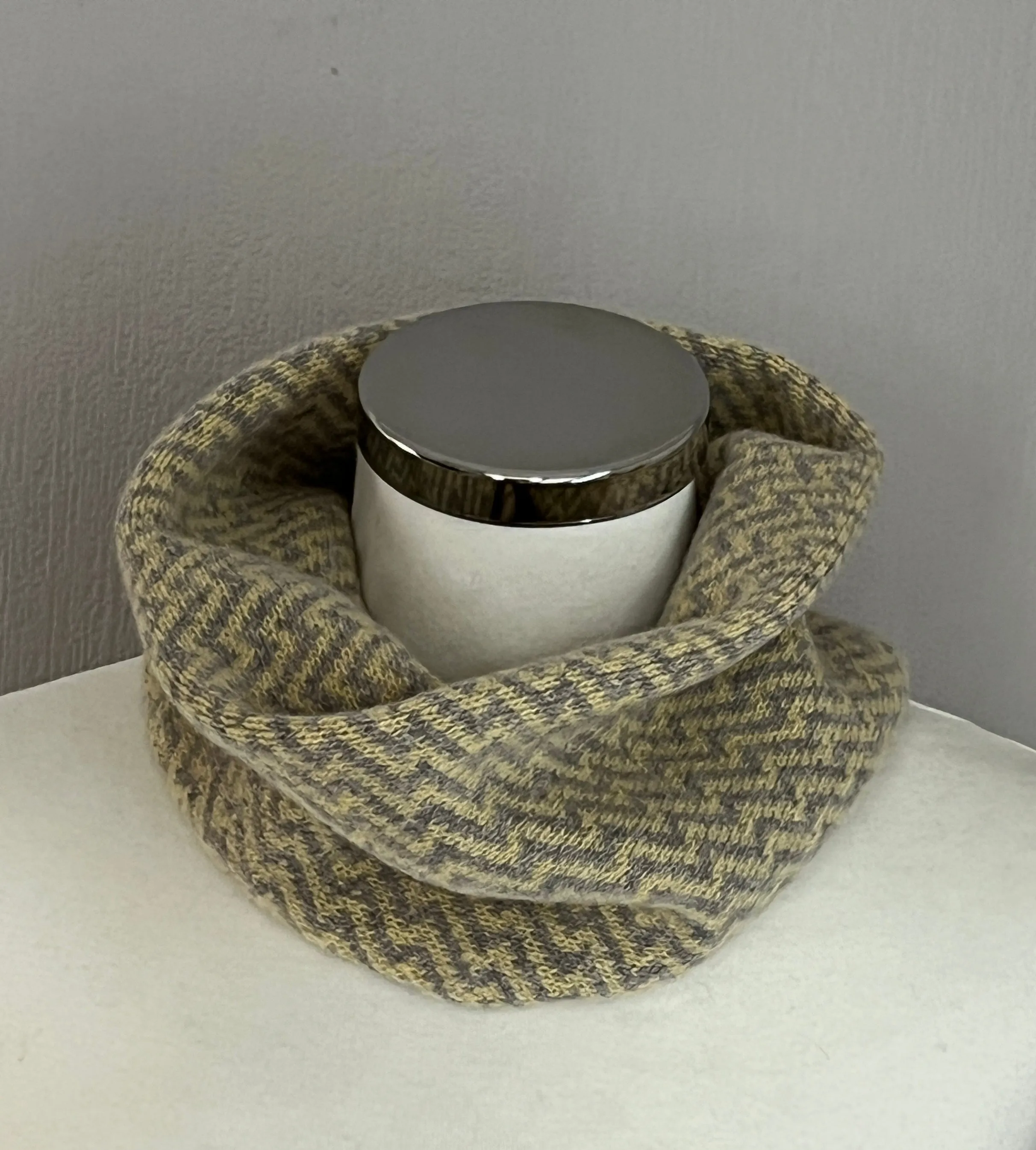 Neck warmer, snood with fair isle pattern soft merino lambswool