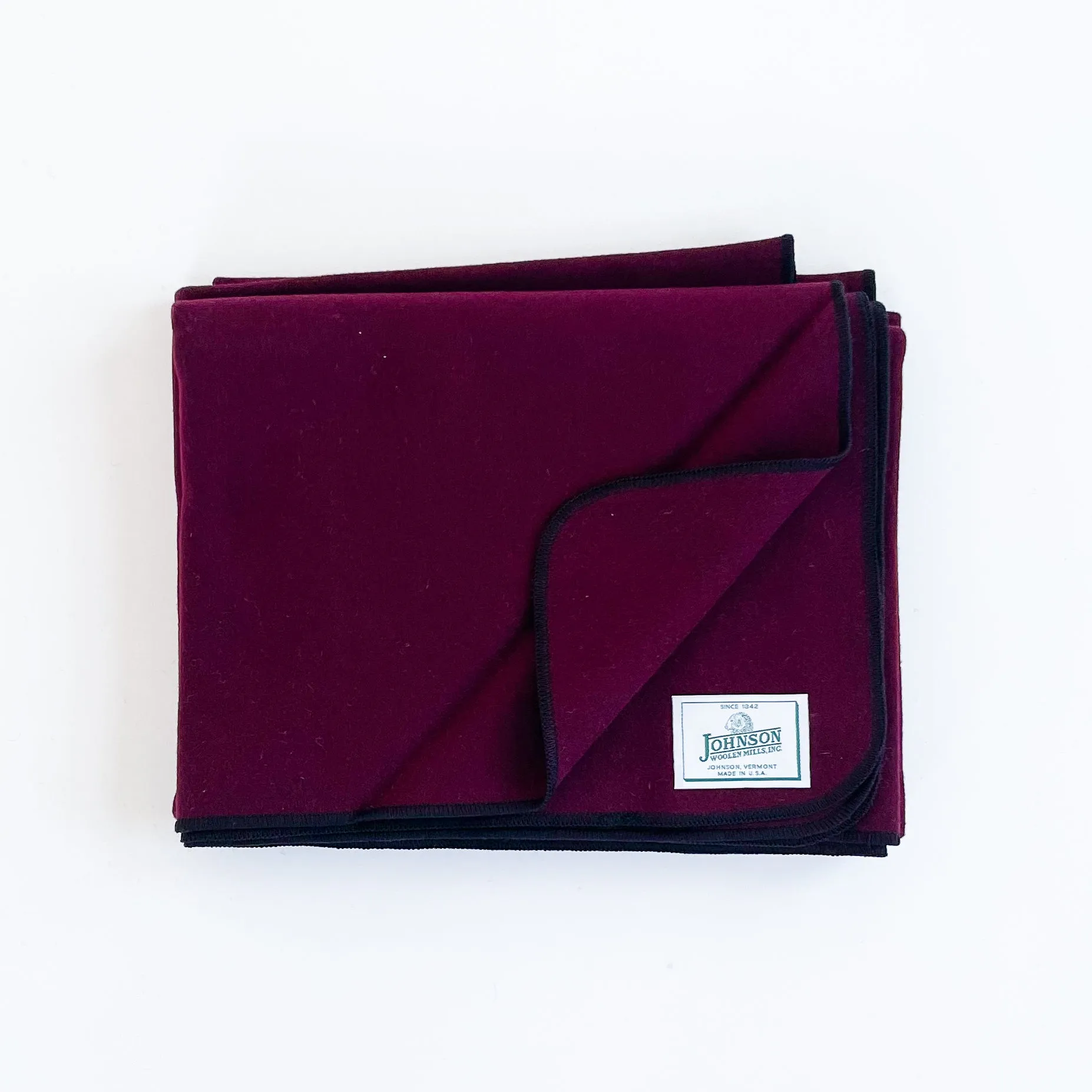 Norris Wool Throw - Rich Burgundy