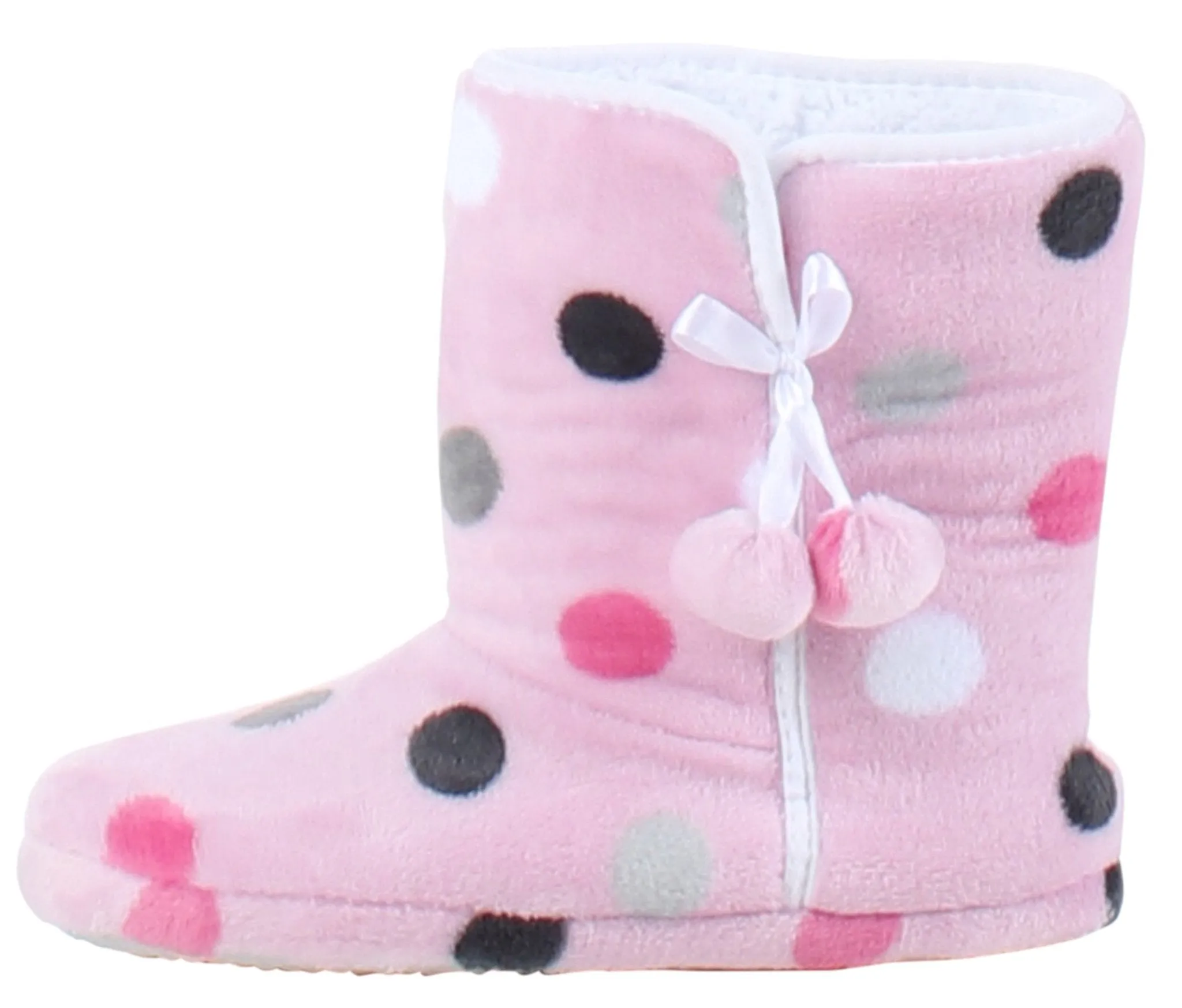 PajamaMania Women’s Fleece Slipper Boots with Rubber Soles