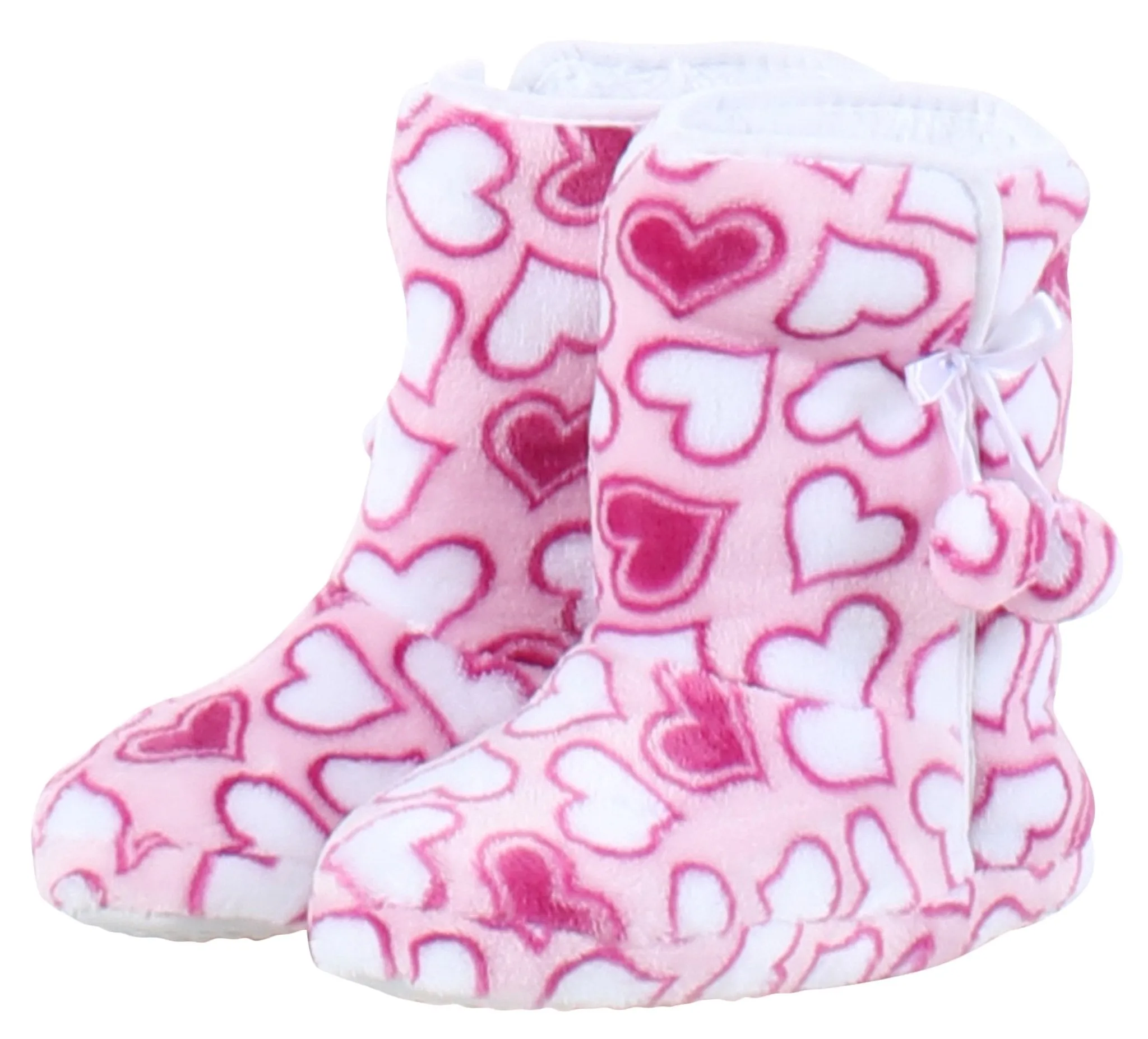 PajamaMania Women’s Fleece Slipper Boots with Rubber Soles