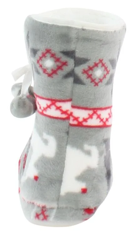 PajamaMania Women’s Fleece Slipper Boots with Rubber Soles