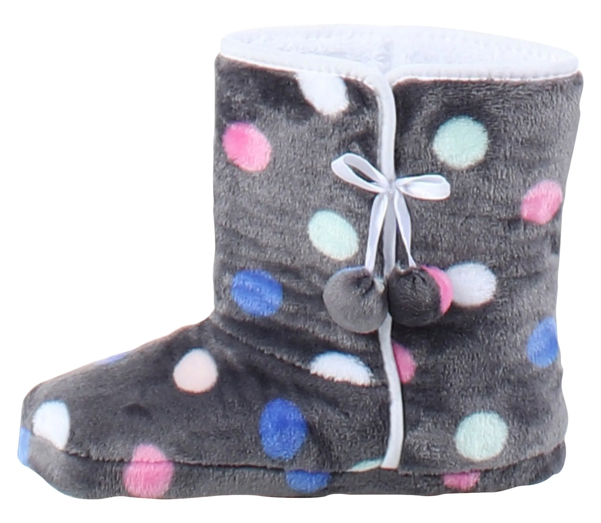 PajamaMania Women’s Fleece Slipper Boots with Rubber Soles