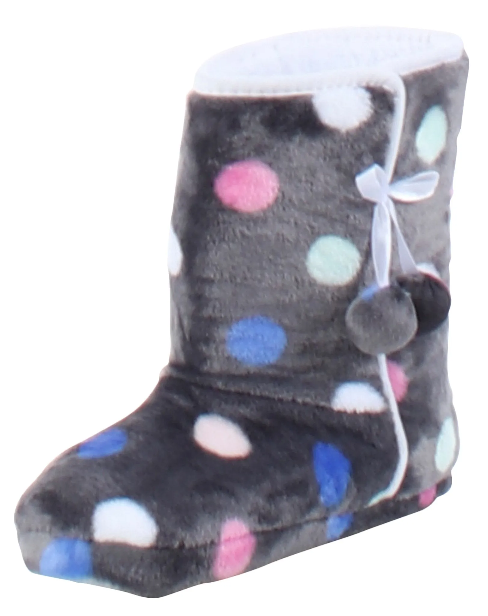 PajamaMania Women’s Fleece Slipper Boots with Rubber Soles