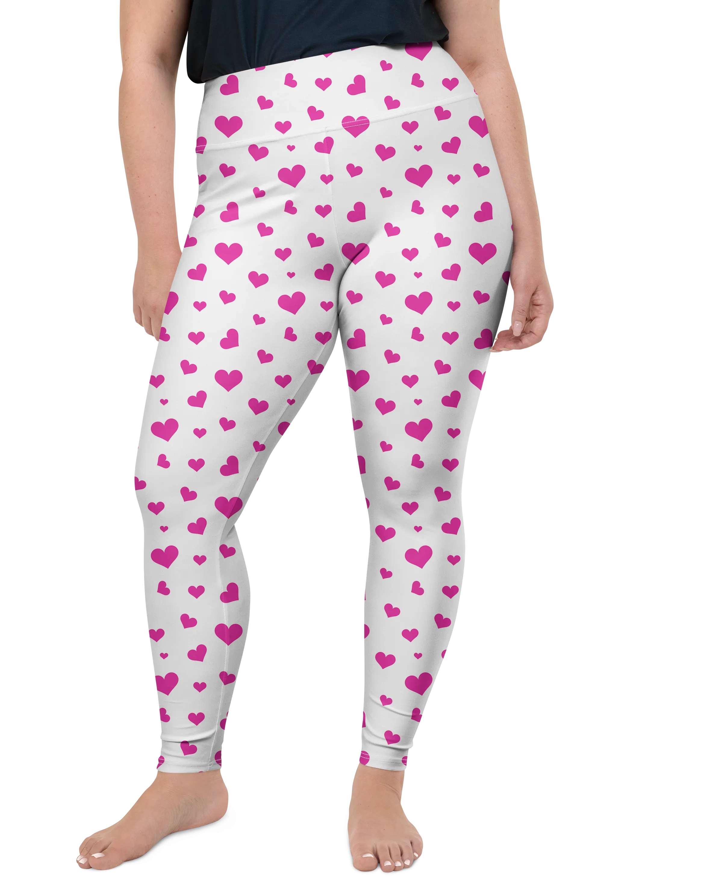 Pink Hearts Plus Size Leggings