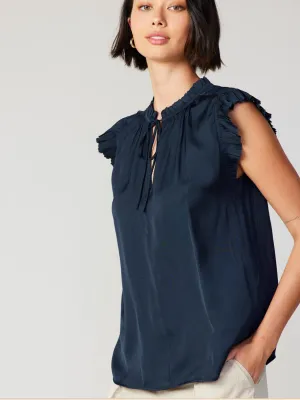 PLEATED SHORT SLEEVE BLOUSE