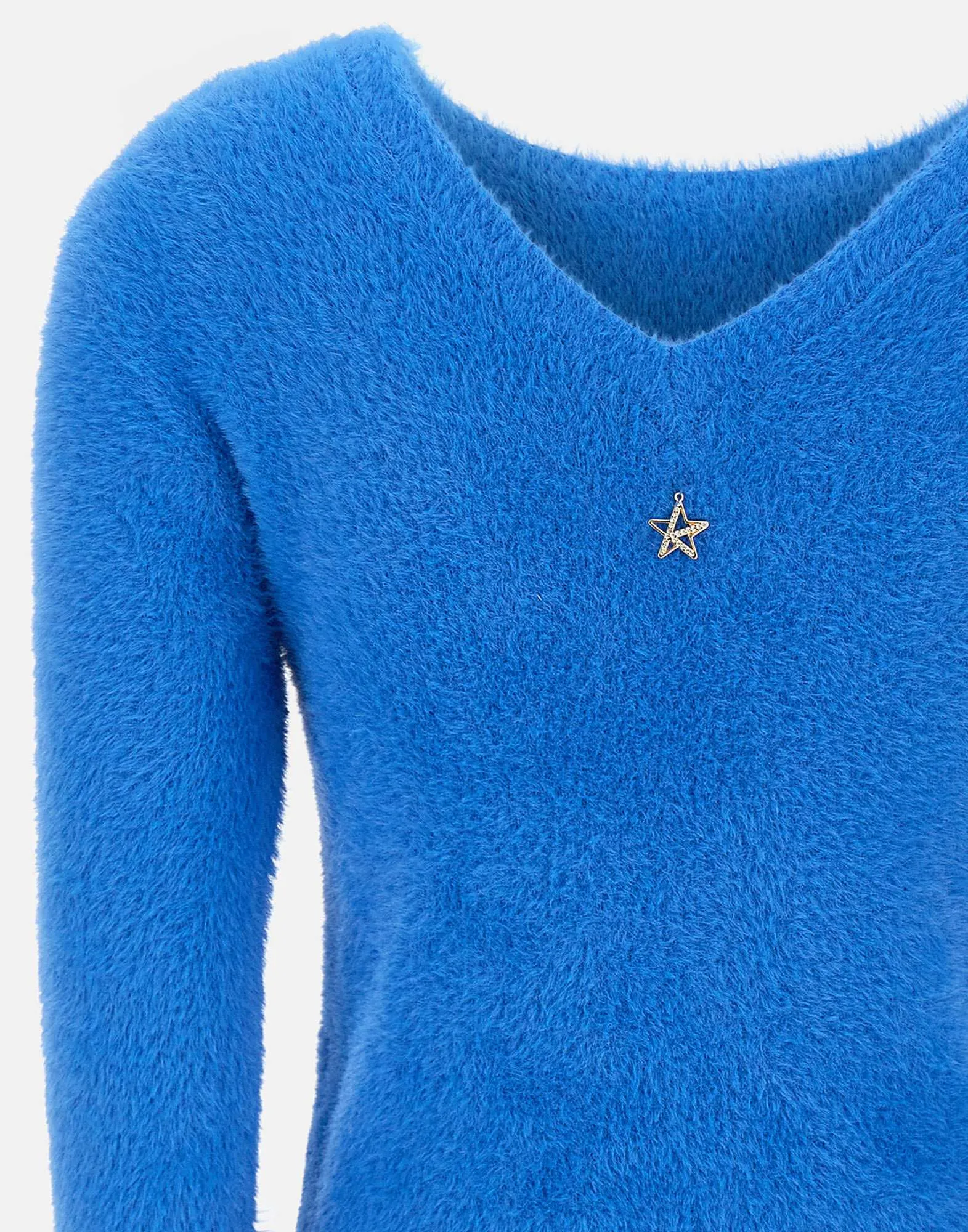 Plush Effect Cobalt Blue Sweater