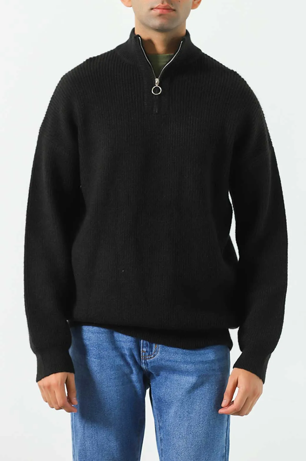 RELAXED MOCKNECK SWEATER