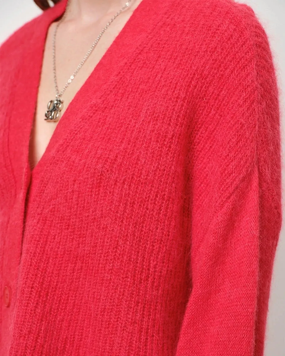 UTAH CROPPED CARDIGAN | BRIGHT RED