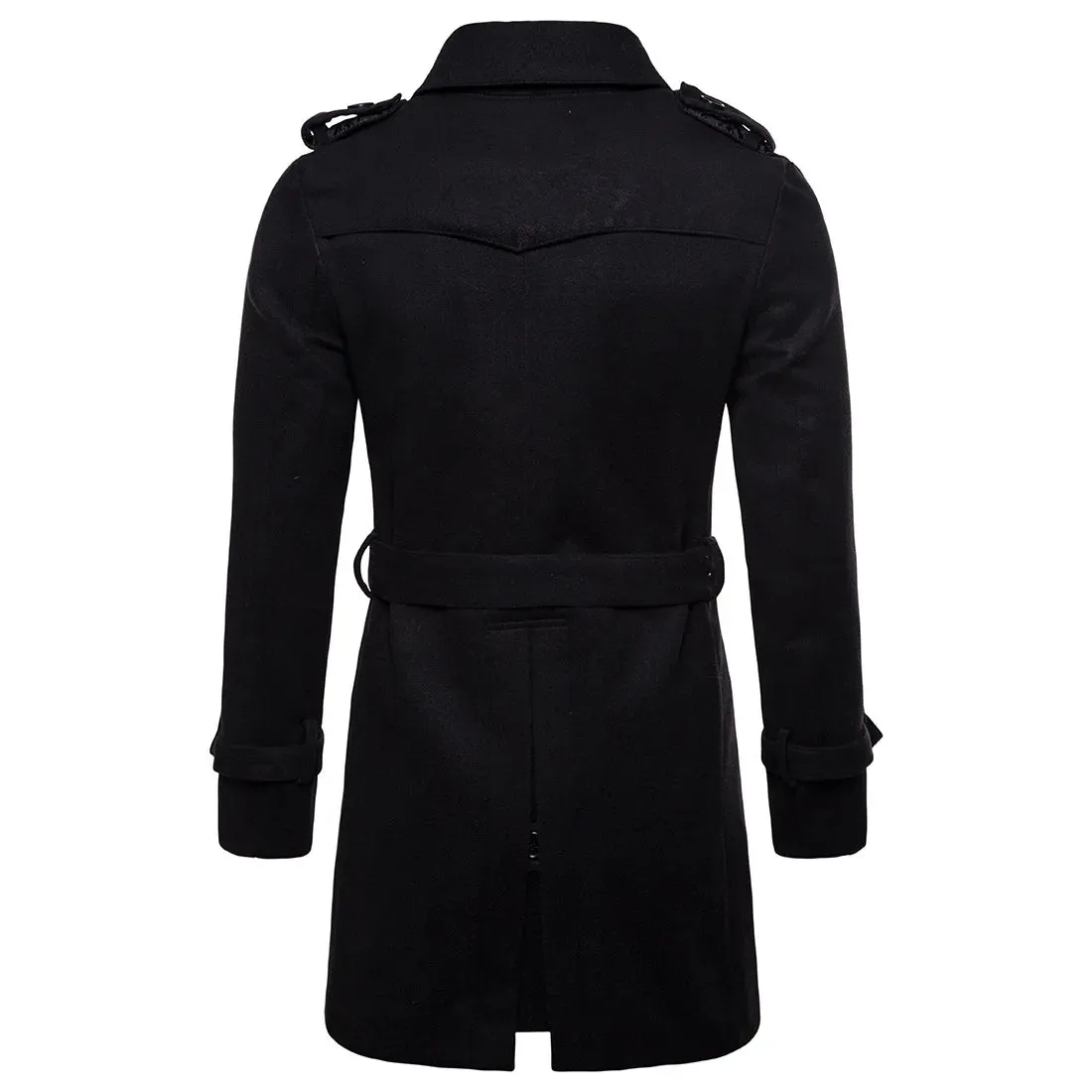 Wiaofellas  -  Mens Overcoat Trench Coats Winter Male Pea Coat with Belt Double Breasted Men Wool & Blends Coat Jacket Brand Clothing W10